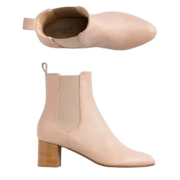 Kahmune Mila Leather Ankle Boot Bootie Light Pink Beige Size 11 - Picture 1 of 6